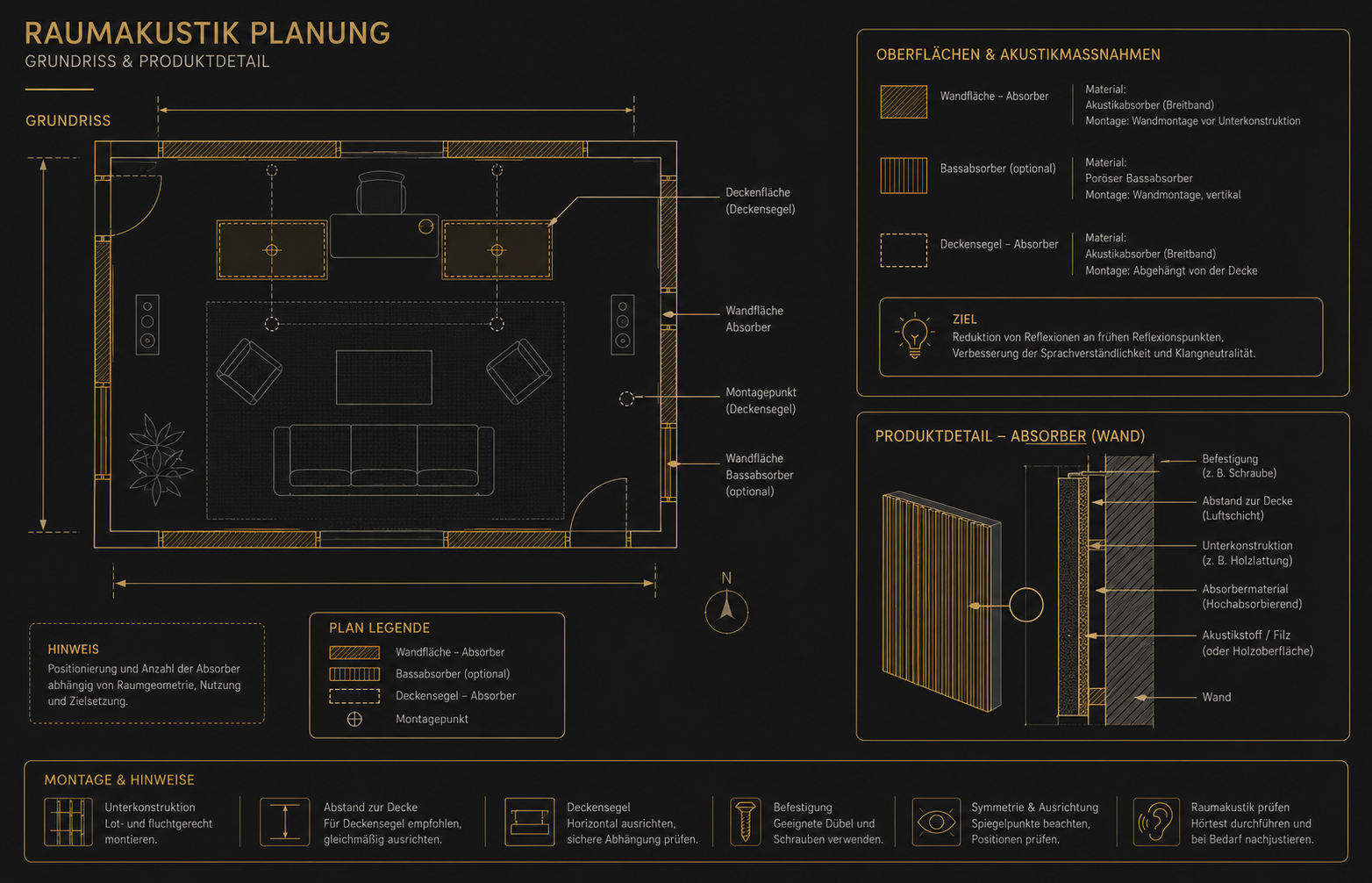Schematische Planung einer individuellen Akustiklösung Schematische Planung einer individuellen Akustiklösung