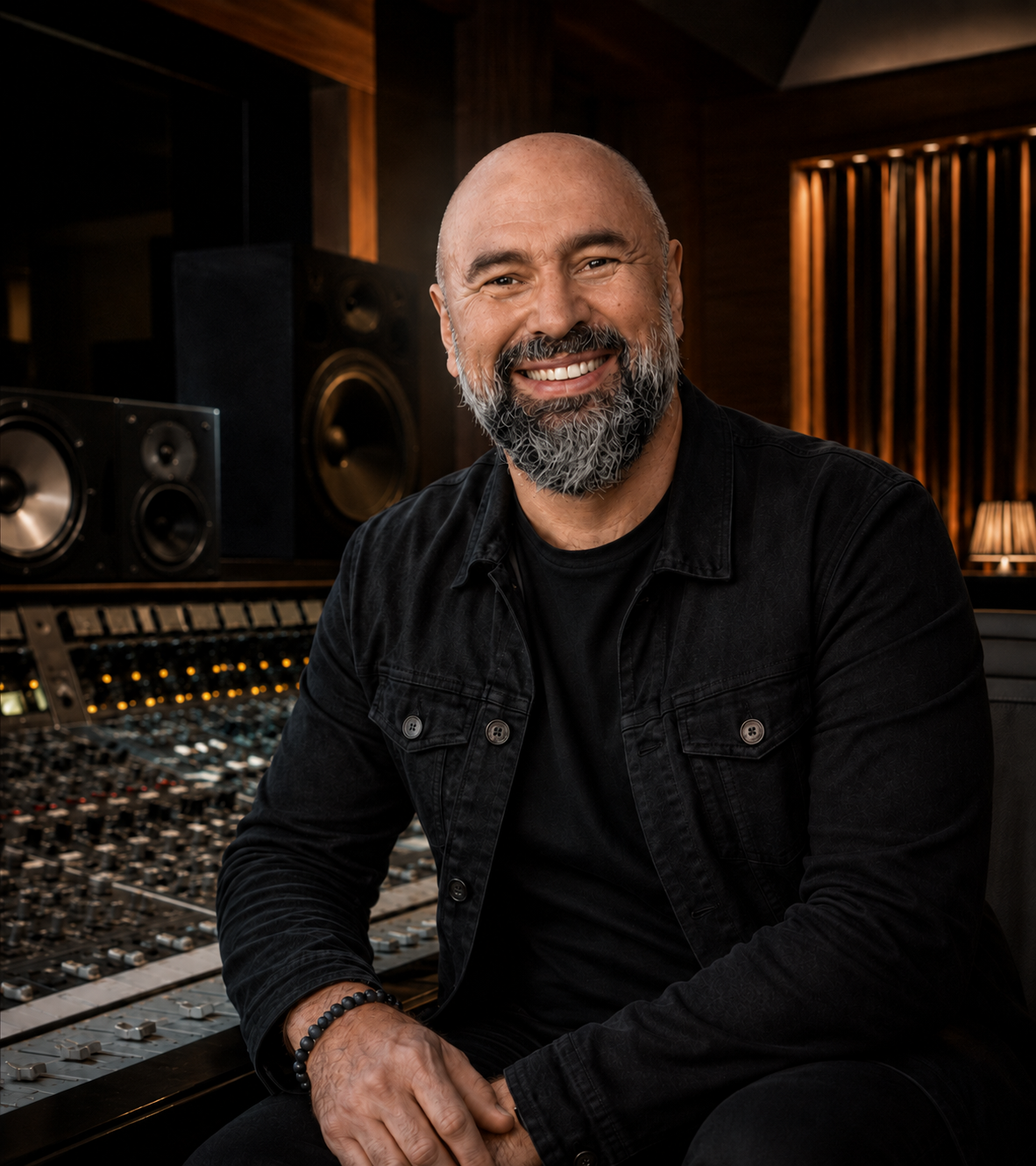 Pike, Gründer von Rock Tribe Audio, im Tonstudio Fikret Mujkic Pike, Gründer von Rock Tribe Audio, im Tonstudio